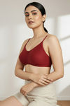Zivame Everyday Double Layered Non Wired 3/4th Coverage T-Shirt Bra - Sundried Tomato — thumbnail 3